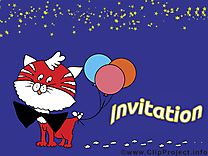 Chat images gratuites – Invitation clipart