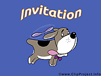 Chien dessin - Invitation clip arts gratuits