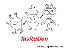 Coloriage extraterrestres - Invitation images cliparts
