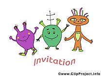 Extraterrestres image gratuite - Invitation illustration