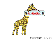 Girafe clip arts gratuits - Invitation illustrations