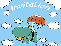 Hippopotame illustration - Invitation images