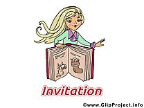 Livre blonde illustration - Invitation images