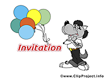 Loup dessin - Invitation cliparts à télécharger