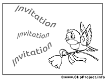 Oiseau dessin à imprimer - Invitation image
