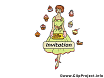 Pâtisserie clip arts gratuits - Invitation illustrations