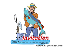 Pêcheur illustration - Invitation clipart