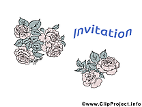 Roses clip art gratuit - Invitation dessin