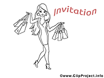 Shoping invitation image à colorier gratuite