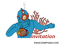 Sous-marinier illustration - Invitation clipart