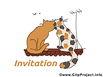 Toit chats dessin à télécharger - Invitation images