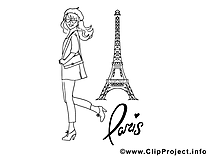 Tour Eiffel images à colorier - Invitation dessins gratuits