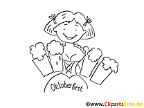 Oktoberfest clip art à colorier - Bière dessin