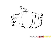 Paprika image à colorier – Légume clipart
