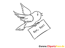 Oiseau dessin à colorier - Adieu clip arts gratuits