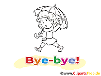 Parapluie dessins à imprimer - Adieu clipart