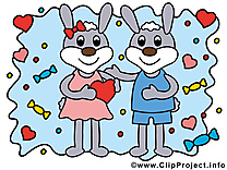 Lapins image gratuite – Amoureux clipart