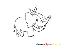 léphant illustration à colorier - Guéris vite clipart