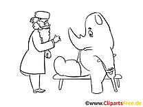 Rhinocéros clipart à colorier - Guéris vite dessins gratuits