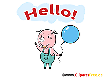 Clip arts gratuits cochon - Salut illustrations