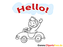 Illustration à colorier voiture - Salut clipart