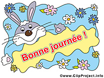 Lapin illustration gratuite - Bonne journée clipart