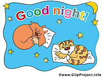 Chats clip art gratuit - Bonne nuit dessin