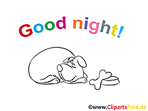 Chien clip art à imprimer – Bonne nuit gratuite