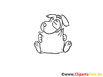 Coloriage chien – Bonne nuit clipart