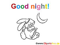 Illustration à imprimer lapin - Bonne nuit clipart