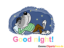 Loup clip arts gratuits - Bonne nuit illustrations