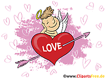 Cupidon illustration gratuite - Coeur clipart