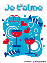 Boissons vin illustration - Je t'aime images