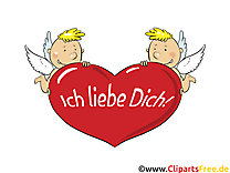 Je t'aime allemand - Anges clipart gratuit