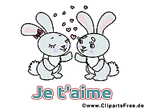 Lapins image à télécharger - Je t'aime clipart