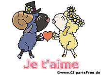 Moutons images gratuites – Je t'aime clipart