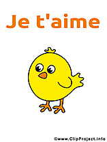 Poussin image gratuite – Je t'aime clipart