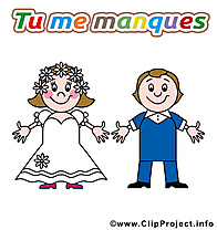 Déclaration d'amour cliparts à télécharger - Mariage carte jolie