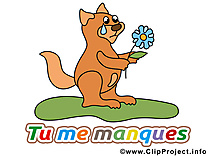 Écureuil clipart gratuit - Tu me manques cartes gratuites