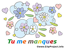 Je t'aime clipart gratuit - Fleurs images gratuites