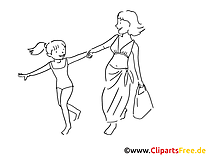 Faire courses image à colorier  – Loisir clipart