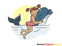Nage dauphin image gratuite - Loisir illustration