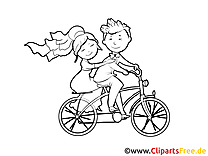 Bicyclette dessin à imprimer - Mariage clip arts gratuits