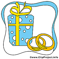 Cadeau illustration gratuite - Mariage clipart