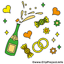 Champagne clipart gratuit - Mariage images
