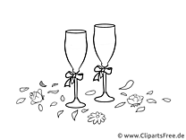 Champagne colriage - Mariage dessins gratuits