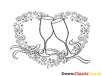 Coeur clip art à imprimer - Mariage dessin