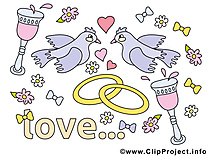 Colombes images - Mariage clip art gratuit