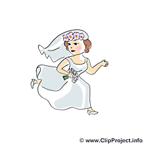 Courir fiancée image - Mariage clipart