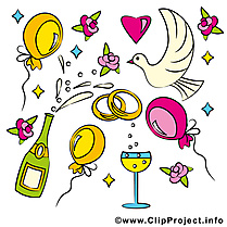 Décoration clip arts gratuits - Mariage illustrations